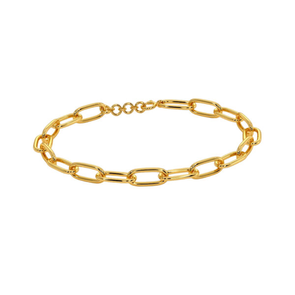 gold plated silver link bracelet chain
