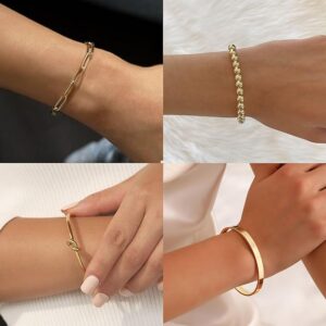 gold plated sterling silver bracelets and bangle chain women men