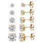 cubic zirconia sterling silver gold plated stud earrings