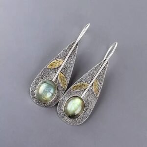 925 Sterling Silver Labradorite Dangle Earrings - Image 2