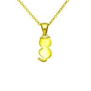 Exquisite Gold Plated Cat Pendant Necklace - Boho Style for Animal Lovers, Unique Statement Jewelry, Ideal Birthday Gift, Wedding or Bridesmaid Present - Image 1
