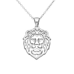 Sterling Silver Lion Head Pendant Necklace - Bold Bohemian Statement Jewelry for Birthday, Wedding, Engagement or Bridesmaid Gift - Boho Chic Accessory - Image 1