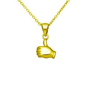 Elegant Gold Plated Thumbs Up Pendant Necklace - Boho Statement Piece for Birthday, Wedding, Bridesmaid & Engagement - Unique Bohemian Jewelry for Women & Teens - Image 1