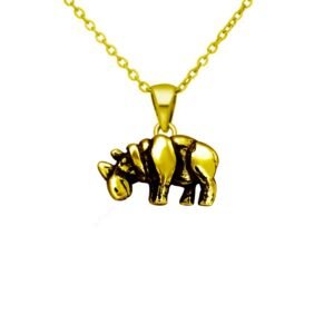 Exquisite Gold Plated-Plated Rhinoceros Pendant Necklace - Unique Bohemian Statement Piece, Gift for Birthdays, Weddings, Engagements and Bridesmaids, Animal Jewelry Charm - Image 1