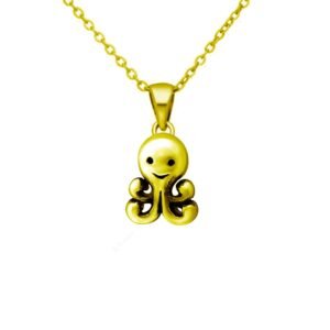 Charming Gold Plated-Plated Octopus Pendant Necklace - Cute Octopus Charm Statement for Bohemian Style, Boho Gift, for Weddings, Birthdays, Bridesmaids, Engagements, and Everyday Wear - Image 1