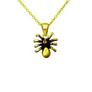 Unique Boho Chic Gold Plated Spider Pendant Necklace | Charming Nature-Inspired Statement Jewelry for Women | for Birthdays, Weddings, Engagements, Bridesmaids, and Special Occasions - Image 1