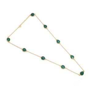 Elegant Bohemian Green Stone Necklace for Women - Art Deco Statement Jewelry - Gift for Wedding, Engagement, Bridesmaid, or Daughter - Boho Chic Gemstone Necklace - Image 1