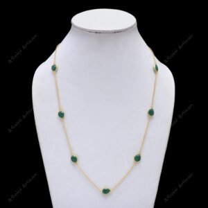 Elegant Bohemian Green Stone Necklace for Women - Art Deco Statement Jewelry - Gift for Wedding, Engagement, Bridesmaid, or Daughter - Boho Chic Gemstone Necklace - Image 2