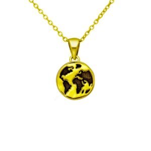 Elegant Globe Pendant Necklace in Gold Plated - Unique World Map Jewelry for Travel Lovers, Gift for Birthdays, Weddings, or Engagements - Make a Bold Statement with Bohemian Charm - Image 1