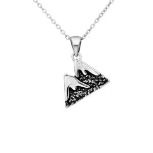 Sterling Silver Mountain Pendant Necklace - Bohemian Charm Symbolizing Adventure & Nature | Gift for Birthdays, Weddings, or Bridesmaids - Inspirational Boho Statement Jewelry - Image 1