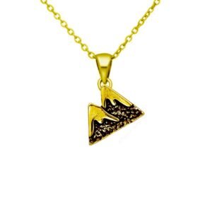 Stunning Gold Plated-Plated Mountain Pendant Necklace - Boho Style for Adventure Lovers - Elegant Gift for Birthdays, Weddings, Bridesmaids - Unique Statement for Bohemian Fashion Enthusiasts - Image 1