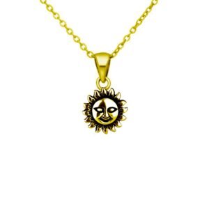 Radiant Sun Pendant Necklace in Gold Plated - Bohemian Style Statement Jewelry for Wedding, Birthday Gift, Bridesmaid, Engagement - Women's Boho Chic Accessory - Image 1