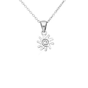 Elegant Silver Boho Sun Pendant Necklace - Bohemian Statement Jewelry for Wedding, Engagement, Bridesmaid, or Birthday Gift - Image 1