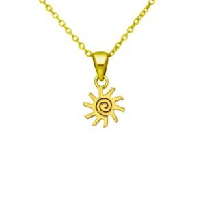 Elegant Gold Plated Sun Pendant Necklace – Bohemian Jewelry for Birthday, Wedding, Engagement, Bridesmaid & Everyday Wear, Statement Piece for Boho Styling - Image 1