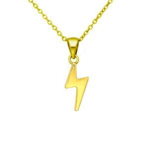 Dazzling Gold Plated-Plated Lightning Bolt Necklace - Bold Statement Pendant for Boho, Birthday, Wedding, Bridesmaid, Gift for Her - Inspiring and Chic Jewelry - Image 1