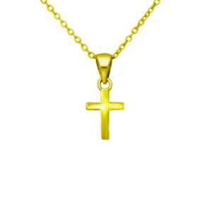 Elegant Gold Plated Cross Necklace for Men & Women - Religious Pendant Jewelry for Everyday Wear, Weddings, Birthdays, and More - Ideal Inspirational Gift - Image 1