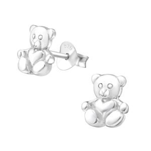 Sterling Silver Teddy Bear Stud Earrings - Cute & Timeless Jewelry - Gift for Daughter, Bridesmaid, or Her - Boho Style Statement - Image 1