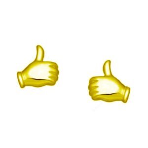 Unique 18K Gold Plated Thumb Up Stud Earrings – Bold Statement Jewelry for Boho Lovers, Gift for Birthdays, Weddings, Engagements, and Bridesmaid Gifts - Image 1