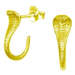 Exquisite Gold Cobra Snake Stud Earrings - Bold Bohemian Statement Jewelry, Gift for Weddings, Engagements, Birthdays, and Bridesmaid Gifts - Unique Boho Style Accessory - Image 1
