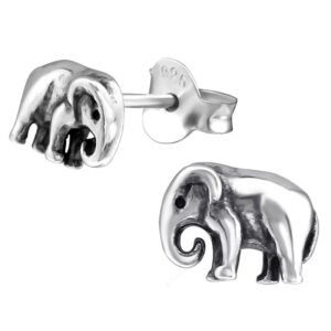 Sterling Silver Elephant Stud Earrings for Women - Boho Statement Jewelry - Gift for Daughter, Her, Bridesmaids - Image 1