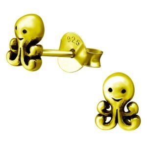 Charming Octopus Sterling Silver Stud Earrings - Boho Chic Animal Jewelry for Everyday, Wedding, or Birthday Gift - Unique Statement Piece for Ocean Lovers - Image 1