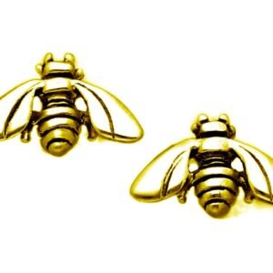 Elegant Gold Bee Stud Earrings – Whimsical Design for Nature Lovers | Gift forBohemian Style Accessory for Weddings, Birthdays & Everyday Wear | Unique Gift for Her - Image 1