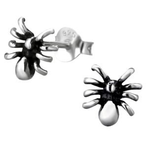 Bohemian Silver Spider Earrings - Handmade Sterling 925 Statement Studs - Unique Boho Jewelry Gift for Women, Daughter, Bridesmaid, Birthday, Art Deco Style - Image 1