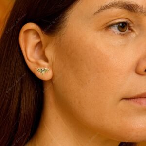 Gothic Bat Gold Stud Earrings - Unique Bohemian Jewelry for Women - Gift for Halloween, Weddings, and Birthdays - Eye-Catching Statement Accessory for Bold Style Lovers - Image 2