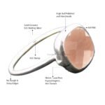 925 Sterling Silver Peach Moonstone Womens Rings for Women/Men - Image 4