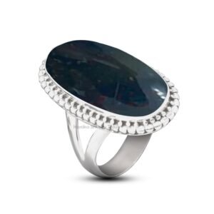 925 Sterling Silver Bloodstone Womens Rings for Women/Men - Image 1