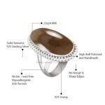 925 Sterling Silver Smoky Quartz Womens Rings for Women/Men - Image 4