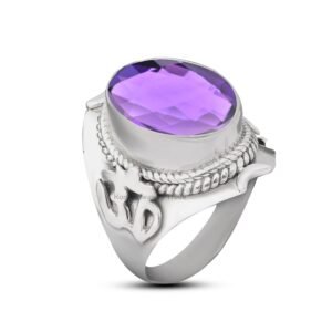 925 Sterling Silver Amethyst Womens Rings for Women/Men
