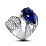 925 Sterling Silver Blue Sapphire Womens Rings for Women/Men - Image 3