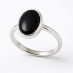 black onyx silver ring