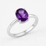 amethyst silver ring women